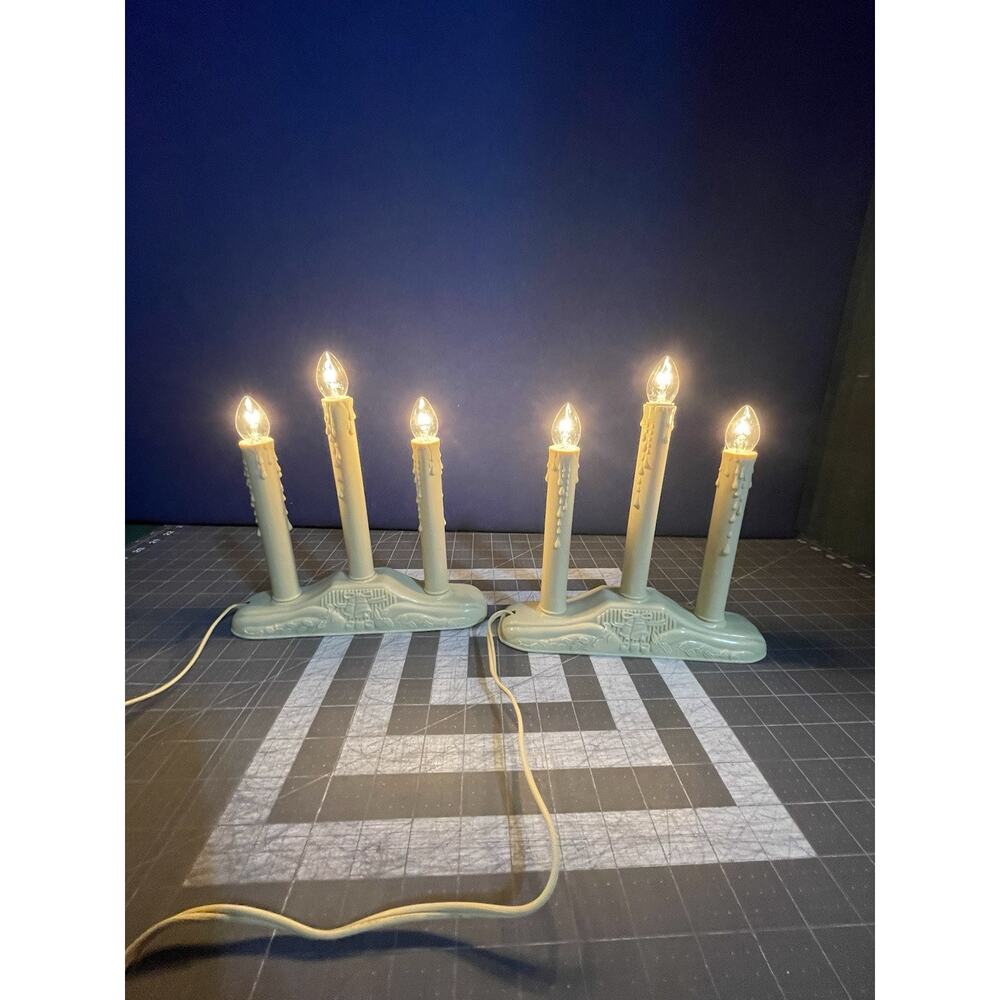 2 Candelabra‎ 3 Light Window Electric Candolier Plastic Drip Christmas